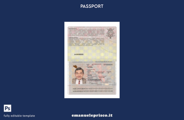 modello di passaporto di emergenza belga in stile verificato